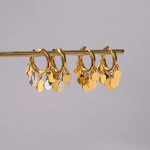 18K Gold Plated Stainless Steel  Hoops Earrings